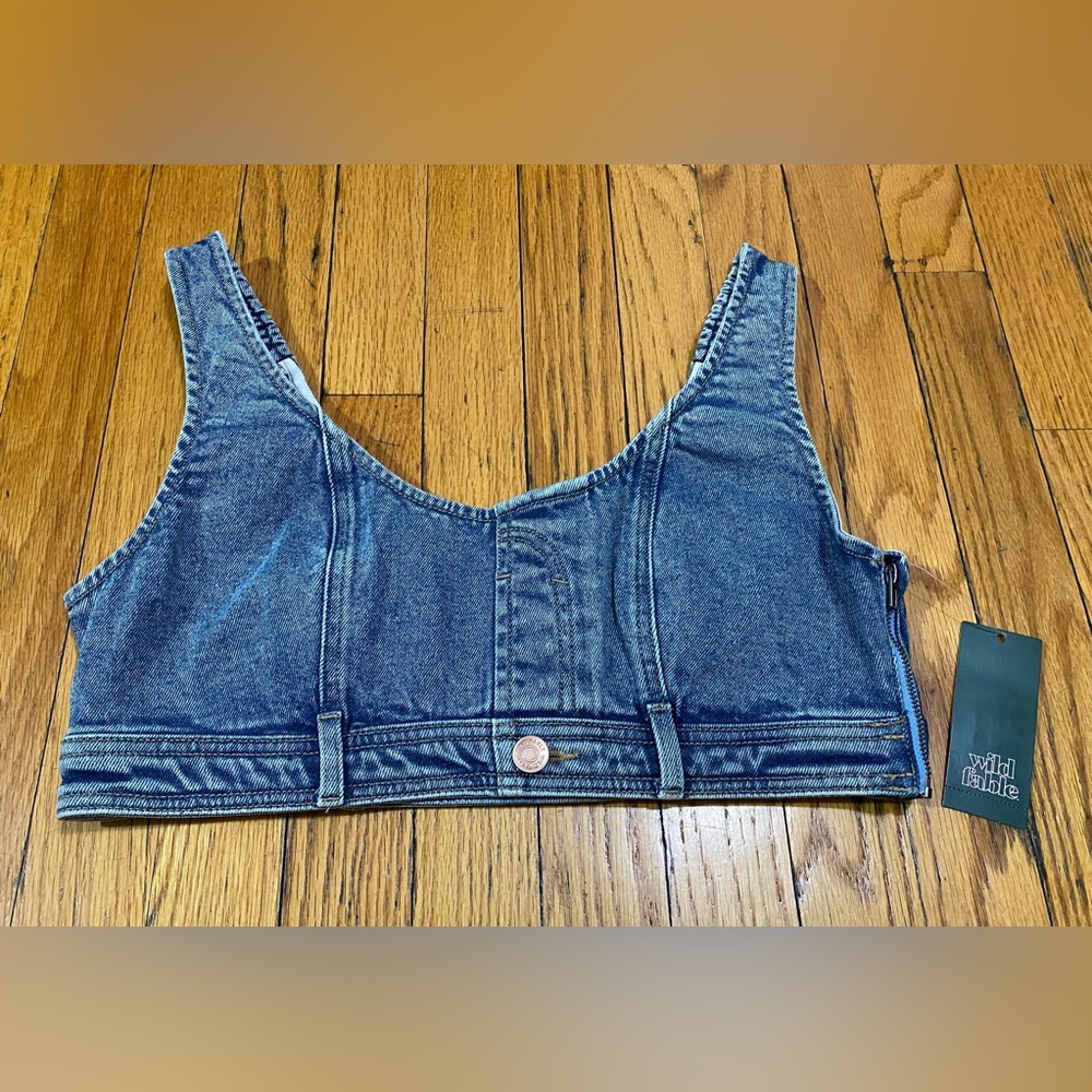 Denim crop top by Wild Fable